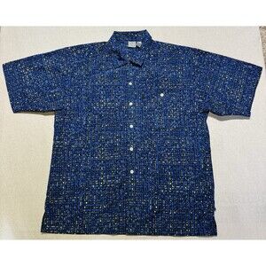 VINTAGE Ocean Pacific OP Shirt Mens Large Blue Yellow Button Up Festival Y2K